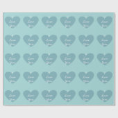 Papier Cadeau Coeurs Bleus Chic (Plat)