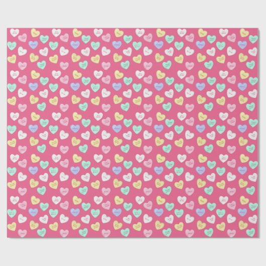Papier Cadeau Coeurs bonbons de Saint-Valentin classiques (Plat)