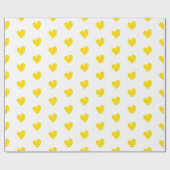 Papier Cadeau Cœurs chaleureux - Jaune et Blanc - (Plat)