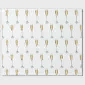 Papier cadeau Coeurs Champagne (Plat)