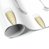 Papier cadeau Coeurs Champagne (Coin rond)