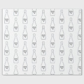 Papier Cadeau Coeurs champagne 21e anniversaire bachelorette (Plat)