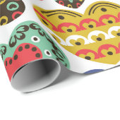 Papier cadeau coeurs colorés (Coin rond)