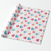 Papier Cadeau Coeurs colorés (Déroulé)