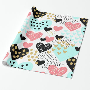 Papier Cadeau Coeurs colorés