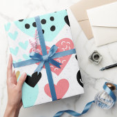 Papier Cadeau Coeurs colorés