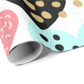 Papier Cadeau Coeurs colorés (Coin rond)