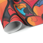 Papier Cadeau Coeurs colorés (Coin rond)