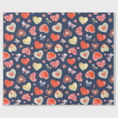 Papier Cadeau Coeurs colorés (Plat)