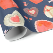 Papier Cadeau Coeurs colorés (Coin rond)