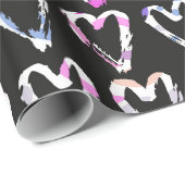 Papier Cadeau Coeurs colorés (Coin rond)