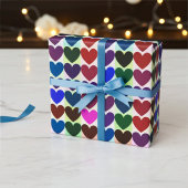Papier Cadeau Coeurs colorés brillants et gras Motif
