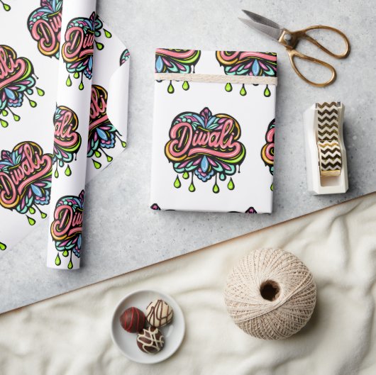 Papier Cadeau Cœurs colorés de Diwali (Artisanat)