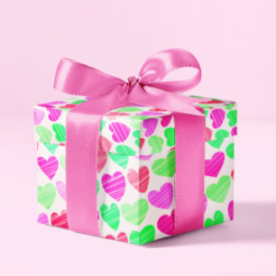 Papier Cadeau Coeurs colorés Moderne Élégant Chic Boho Romantiqu