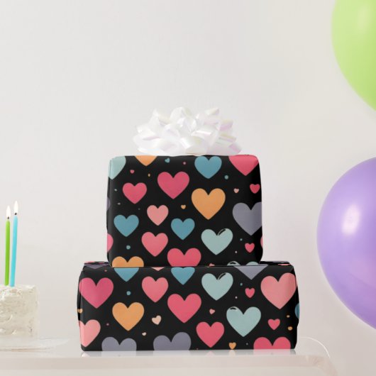 Papier Cadeau Cœurs colorés Saint-Valentin (Cadeaux de fête)