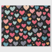 Papier Cadeau Cœurs colorés Saint-Valentin (Plat)
