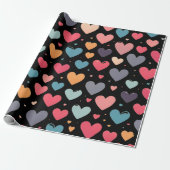 Papier Cadeau Cœurs colorés Saint-Valentin (Déroulé)