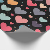 Papier Cadeau Cœurs colorés Saint-Valentin (Coin)