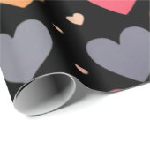 Papier Cadeau Cœurs colorés Saint-Valentin (Coin rond)