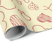 Papier Cadeau Coeurs croisés Valentine (Coin rond)