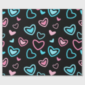 Papier Cadeau Coeurs d'amour (Plat)
