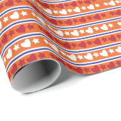 Papier Cadeau Coeurs d'amour colorés Star Stripes (Coin rond)