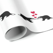 Papier Cadeau Coeurs d'amour de blaireau de miel (Coin rond)