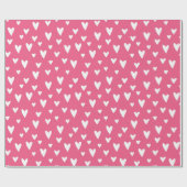 Papier Cadeau Coeurs d'amour romantique Rose Blanc Fille Valenti (Plat)