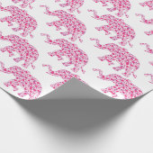 Papier Cadeau Coeurs d'amour rose éléphant (Coin)