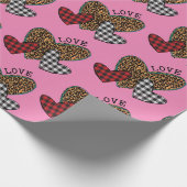 Papier Cadeau Coeurs d'amour roses (Coin)