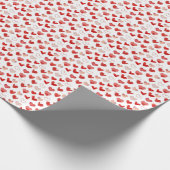 Papier Cadeau Coeurs d'amour rouge, motif aquarelle. (Coin)