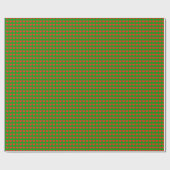 Papier Cadeau cœurs d'amour verts et rouges (Plat)