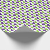 Papier Cadeau Cœurs d'Amour Violet Vert (Coin)
