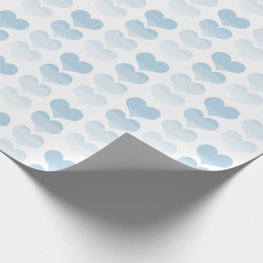 Papier Cadeau Coeurs d'aquarelle bleu (Coin)