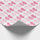 Papier Cadeau Coeurs d'aquarelle rose (Coin)