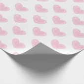 Papier Cadeau Coeurs d'aquarelle rose. Amour. Valentines rougies (Coin)