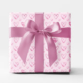 Papier Cadeau Coeurs d'aquarelle rose clair