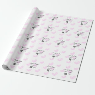 Papier Cadeau Coeurs d'aquarelle rose QR Sweet sixteen anniversa