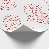 Papier Cadeau Coeurs d'aquarelle rouge moderne (Coin)