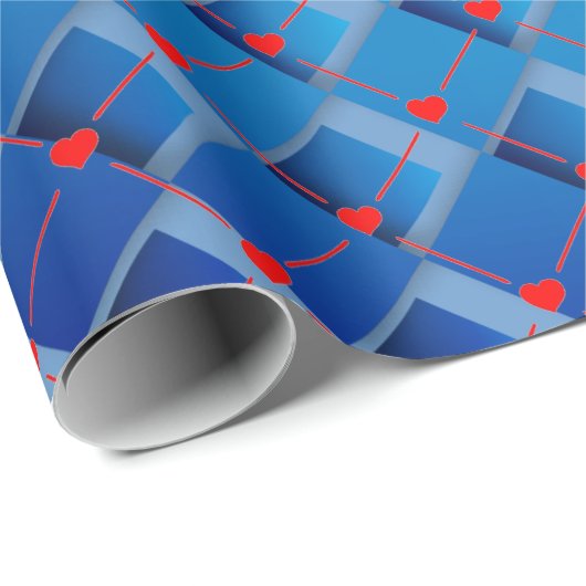 Papier Cadeau Coeurs d'art (Coin rond)