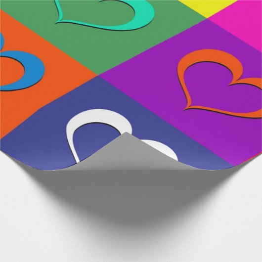 Papier Cadeau Coeurs d'art pop (Coin)