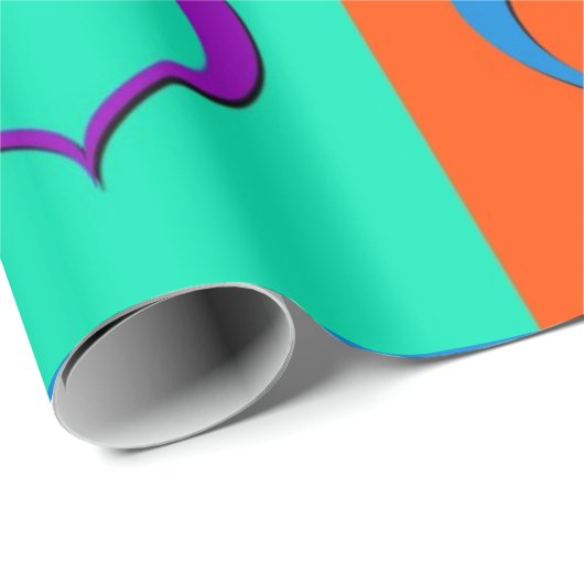 Papier Cadeau Coeurs d'art pop (Coin rond)