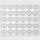 Papier Cadeau Coeurs de basket-ball avec nom personnalisé (Plat)