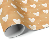 Papier Cadeau Cœurs de caramel de Noël (Coin rond)