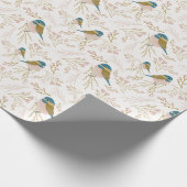 Papier Cadeau Coeurs de chickadee en or rose mignon imprimé (Coin)