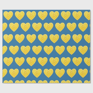 Papier Cadeau Cœurs de citron