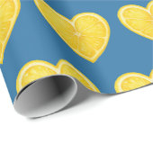 Papier Cadeau Cœurs de citron (Coin rond)