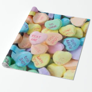 Papier Cadeau Coeurs de conversation de la sucrerie de Valentine