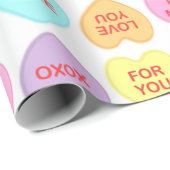 Papier Cadeau Coeurs de conversation Motif alternatif (Coin rond)