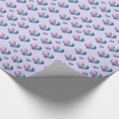 Papier Cadeau Coeurs de couleur arc-en-ciel radiants Iridescente (Coin)